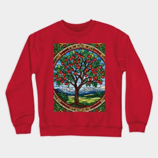 Stained Glass Apple Tree Crewneck Sweatshirt